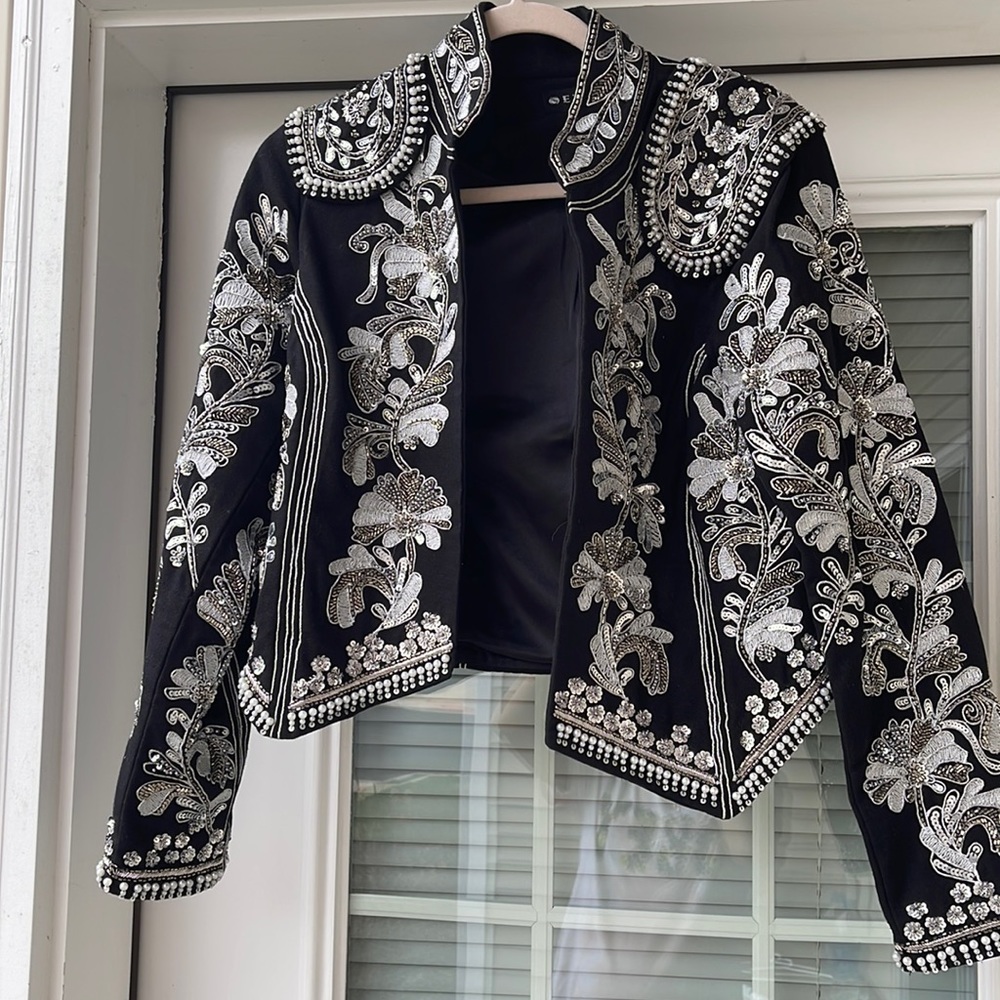 Seta apparel matador jacket in silver and black